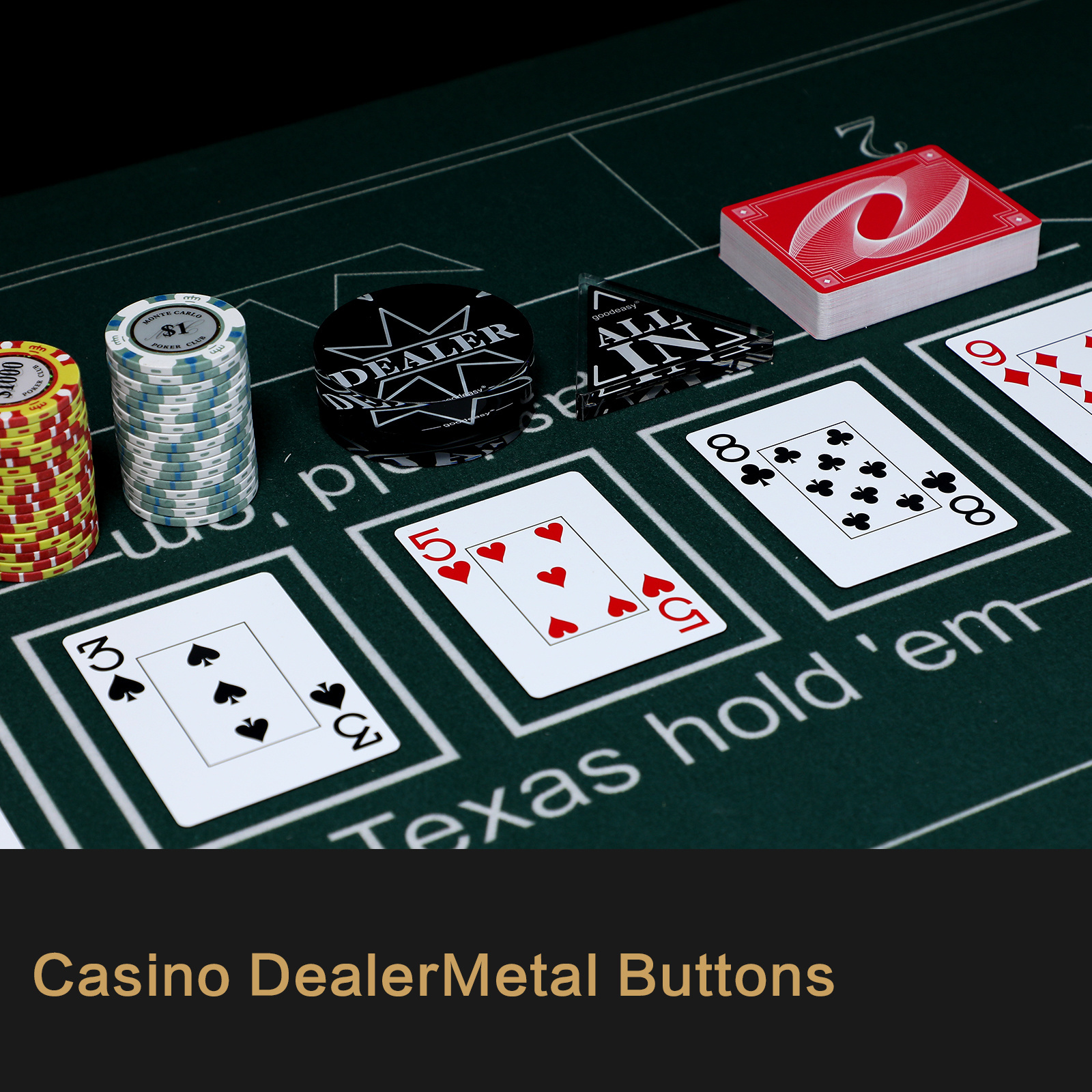 custom poker dealer button all in Black and  double-sided casino accessories acrylic dealer button Factory supply