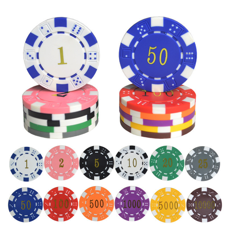 11.5g  Dice Striped Casino Poker Chips  Poker Jeton Games Fichas Casino Black Jack Pokersatr ABS Poker Chips