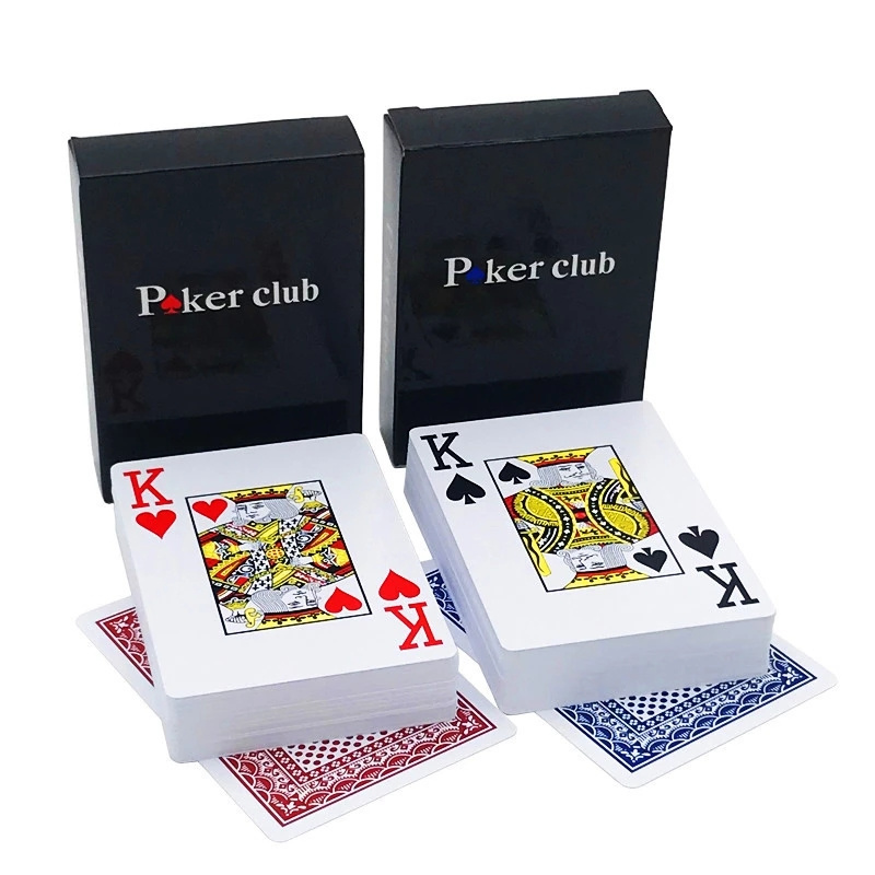 6.3*8.8cm Wholesale Cheap Blue & Red Color Texas Hold'em Plastic Playing Poker Card