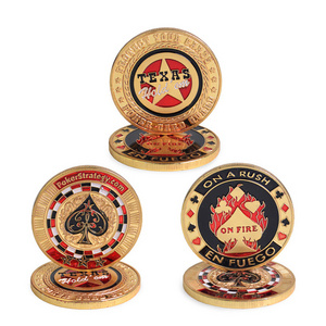 TEXAS Cards Chip Board Games Gift Poker Holder Coin Metal Poker Card Guard Protector