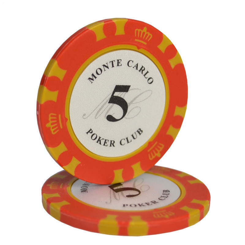 2021 New 14g Casino Customized Texas Hold'em Chips Crown Monte Carlo Poker Chips Clay