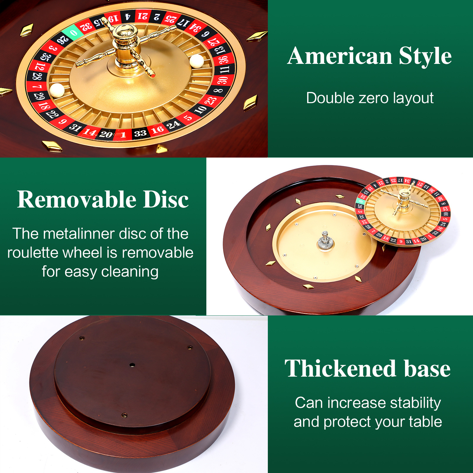 High Quality  casino wood roulette wheels 20 inch  roulette wheel