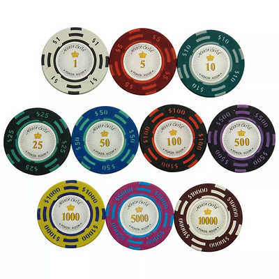 40mm clay Printable Poker Chips casino poker chips with sticker numbers gambling coin jetton tag  14g poker chips