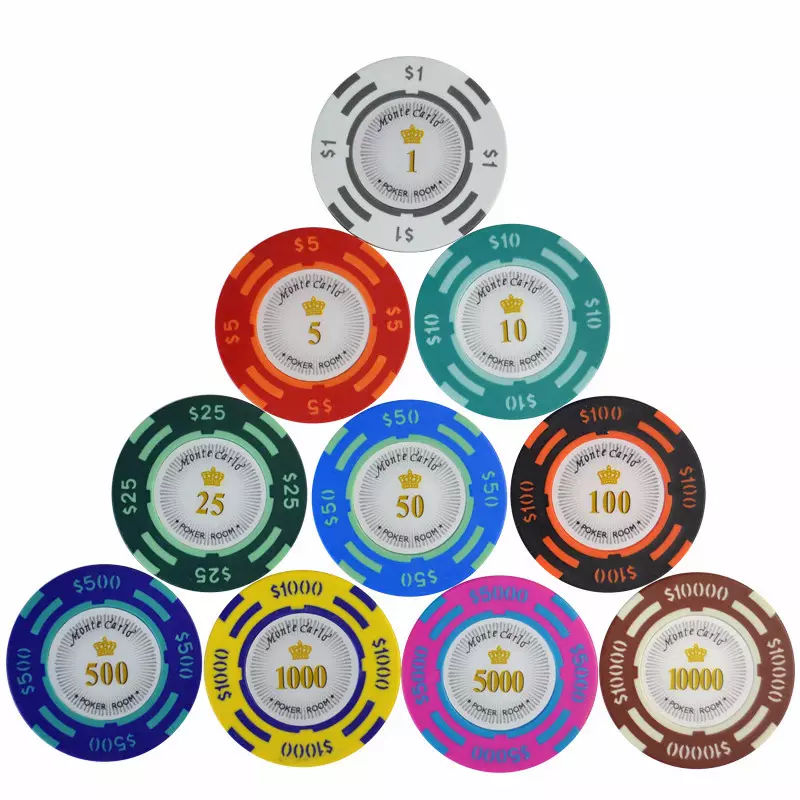 40mm clay Printable Poker Chips casino poker chips with sticker numbers gambling coin jetton tag  14g poker chips