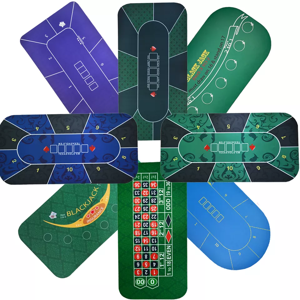 1.2m/1.8m/2.4m blackjack table layout roulette craps carpet table top  casino gambling rubber poker mat poker table cloth