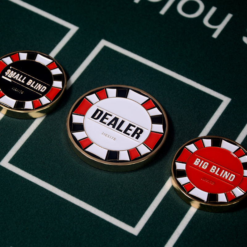 High Quality 3PCS/SET Metal Round Dealer Chip,Dealer Button Casino Game Button casino accessories gambling supplies