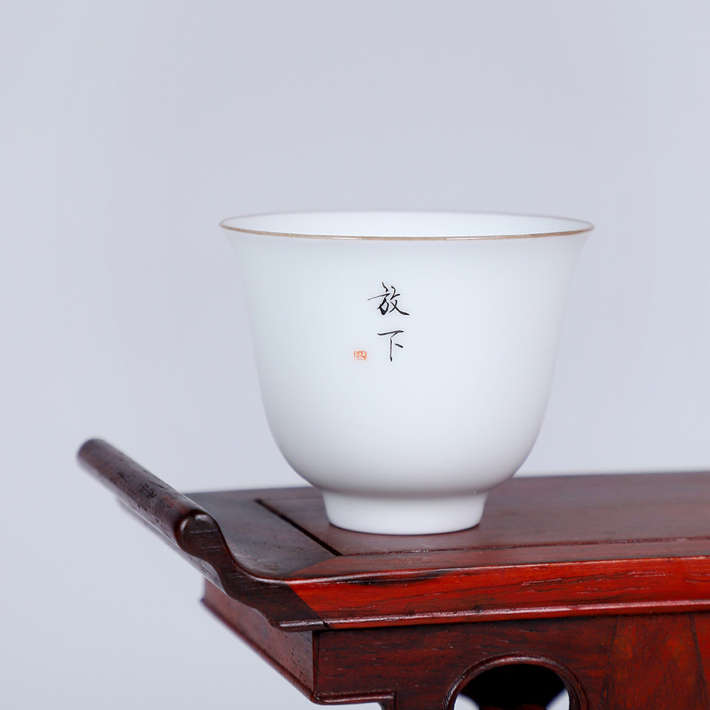 Zhong's Kiln Jingdezhen Chinese Style White Porcelain Teacup Tea Cup Ceramic Cover Bowl and Cup Kung Fu Tea Set With Gift Box