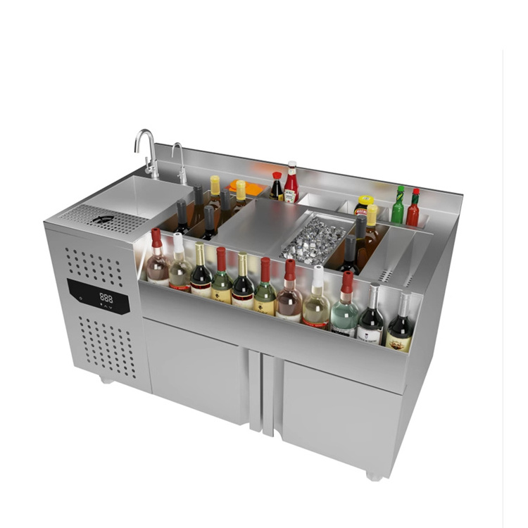 ODM Customized Modern High Standard Hotel bar equipment  Bartender cocktail stations stainless steel cocktail bar station