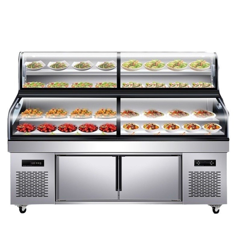 Fish Display Freezer Flat Glass Fish Display Frozen Ultra Freezer For Food