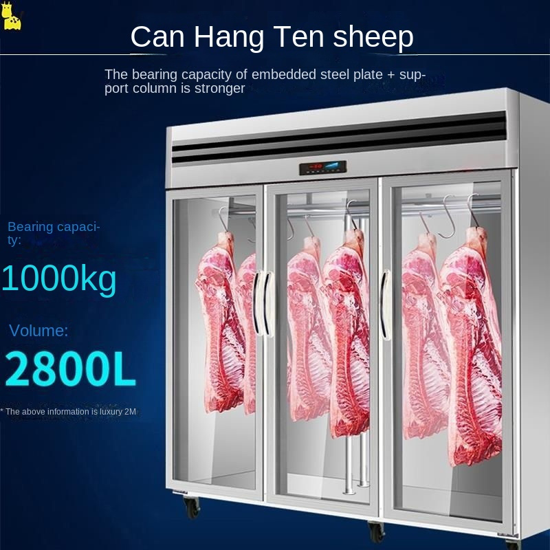 China Factory OEM customized energy-saving commercial large-capacity vertical glass door meat refrigerated display cabinet