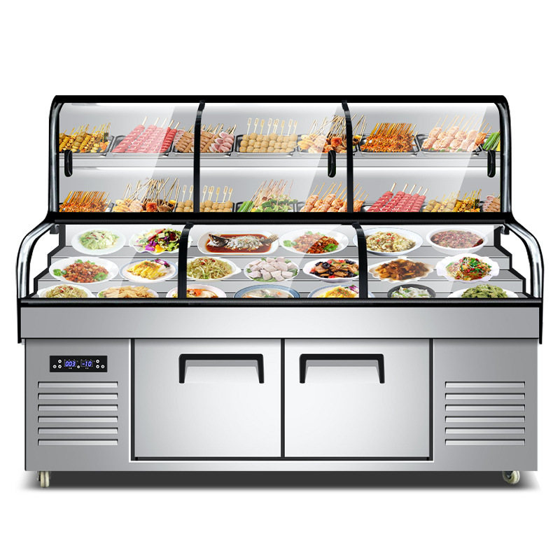 Fish Display Freezer Flat Glass Fish Display Frozen Ultra Freezer For Food