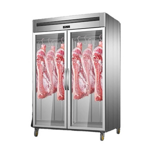 China Factory OEM customized energy-saving commercial large-capacity vertical glass door meat refrigerated display cabinet