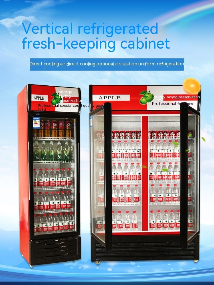 Commercial Vietnam supermarket freezer refrigeration equipment glass door side by side Pepsi display refrigerator