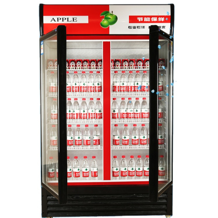 Commercial Vietnam supermarket freezer refrigeration equipment glass door side by side Pepsi display refrigerator