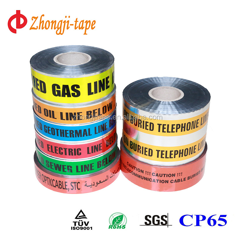 Underground detectable aluminium foil coated pe warning tape