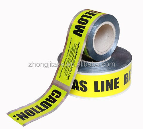 Factory cheap price Underground detectable warning tape printed caution buried fiber optic line  below