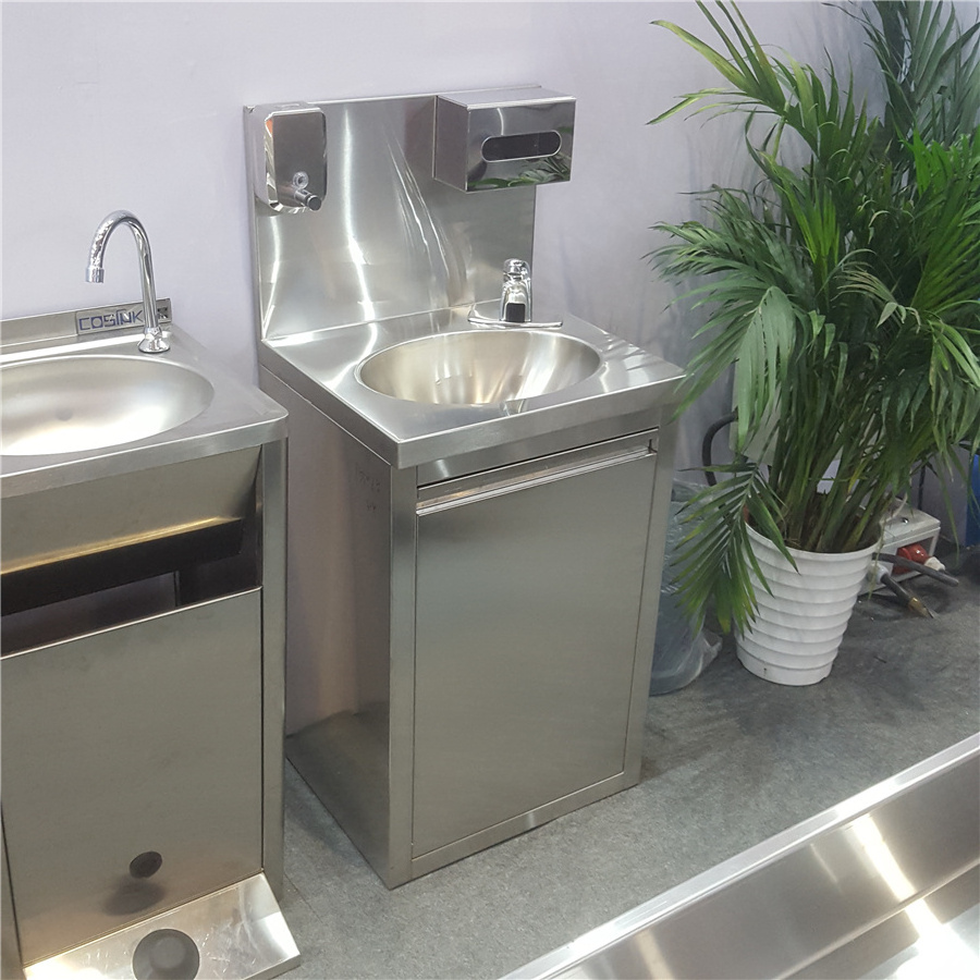 Custom made Stainless Steel Medical Hospital with Foot Operated Valve and Tap portable hand wash sink