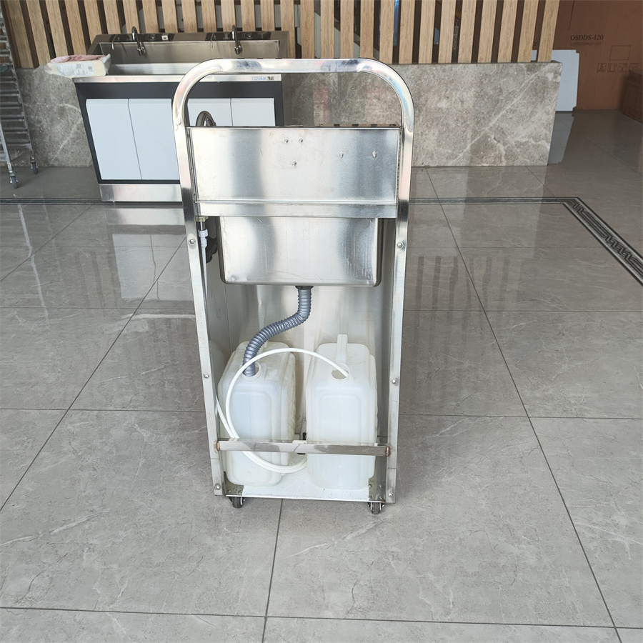 Outdoor Portable Stainless Steel Foot Operated Hand Washing Sink with Soap and Faucet