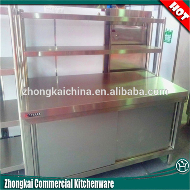 2016 Hot Sale New Style Stainless Steel Kitchen Cabinet With 2 Tiers Top Shelf