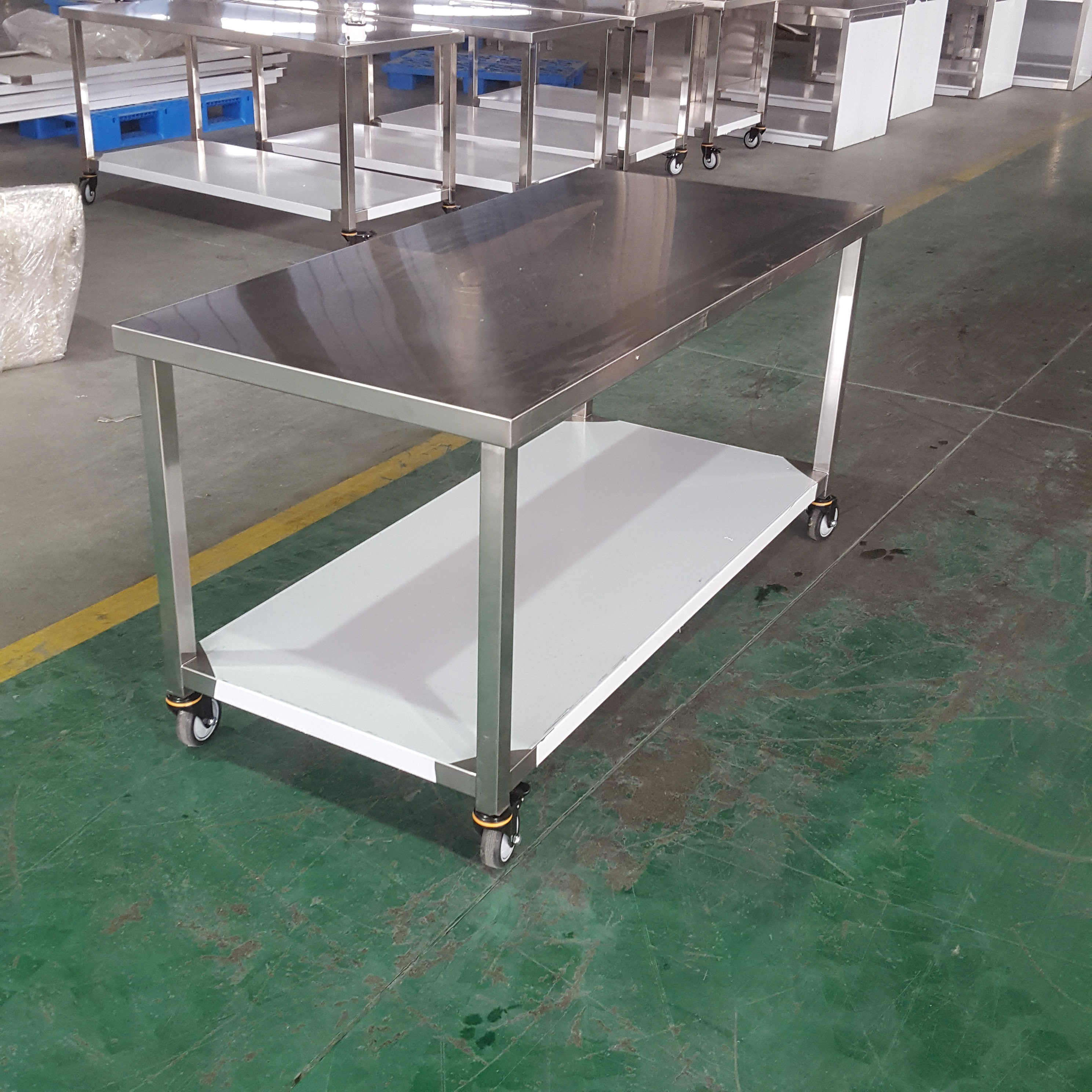 Hot Sale Commercial Kitchen Stainless Steel Work Table With Wheels