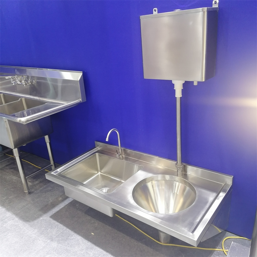 High Quality Stainless Steel Medical Sluice Sink Hygienic Hand Washing Trough for Hospital