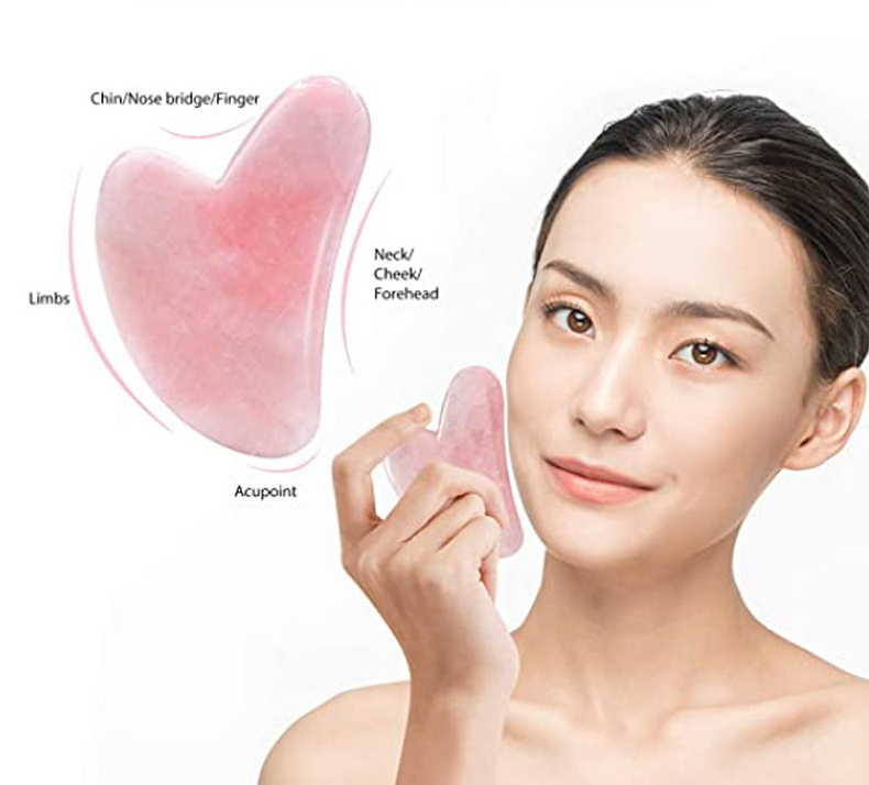 Wholesale Real Jade Gua Sha Crystal Face Roller Massage Guasha Stone Face Roller Massager