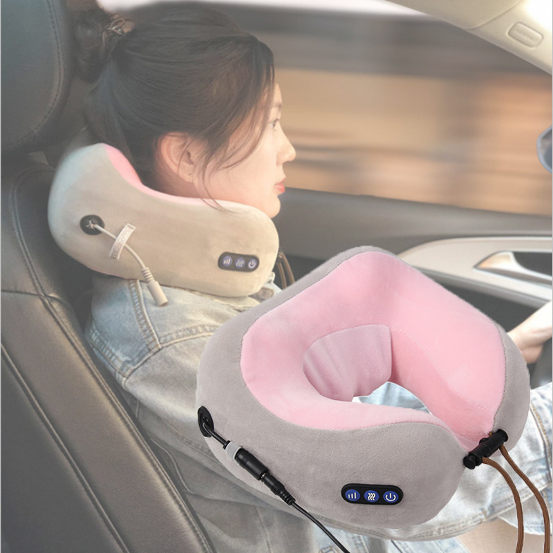 U Shaped Kneading Neck Massage Travel Pillow Car And Home Massage Pillow Rechargeable Massage Pillow