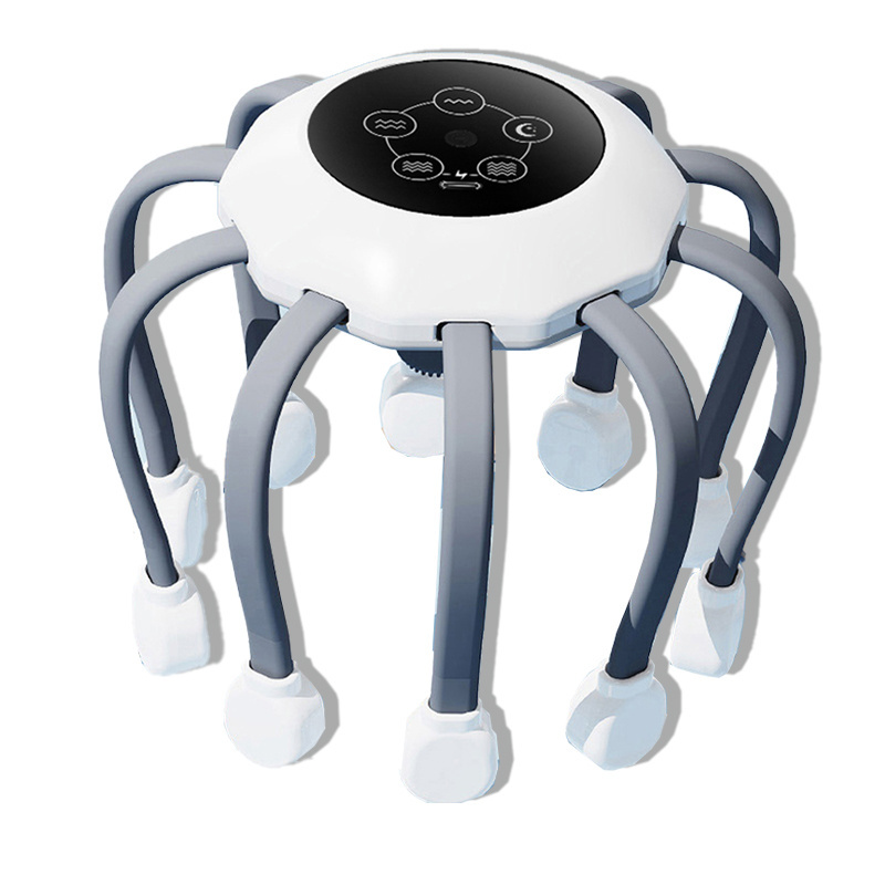 Hot sale 4 Heads Rechargeable Smart Vibration Spider Head Massager Vibrating Octopus Electric Scalp Head Massager