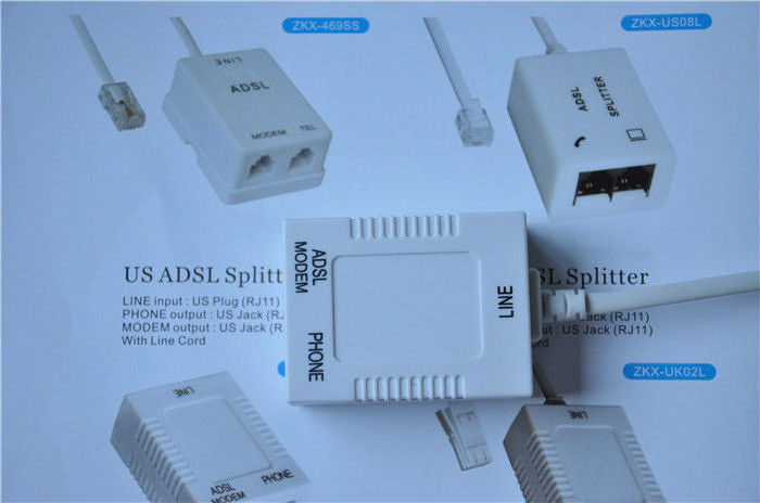 Telephone Phone Network RJ11 Cable Line ADSL Modem Micro Filter Splitter