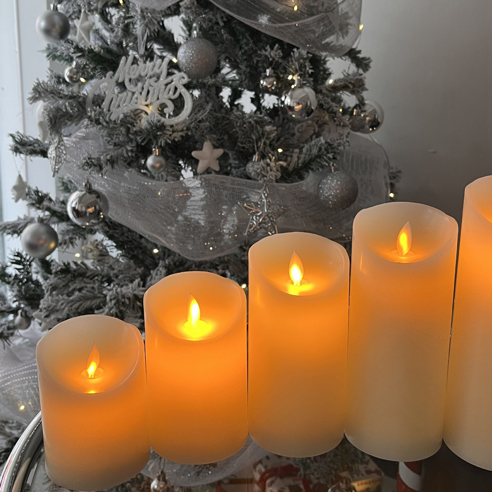 Flickering Flameless Votive Candles Electric Candles Paraffin Wickless Battery Remote Control and Timer Wax Pillar LED Candles