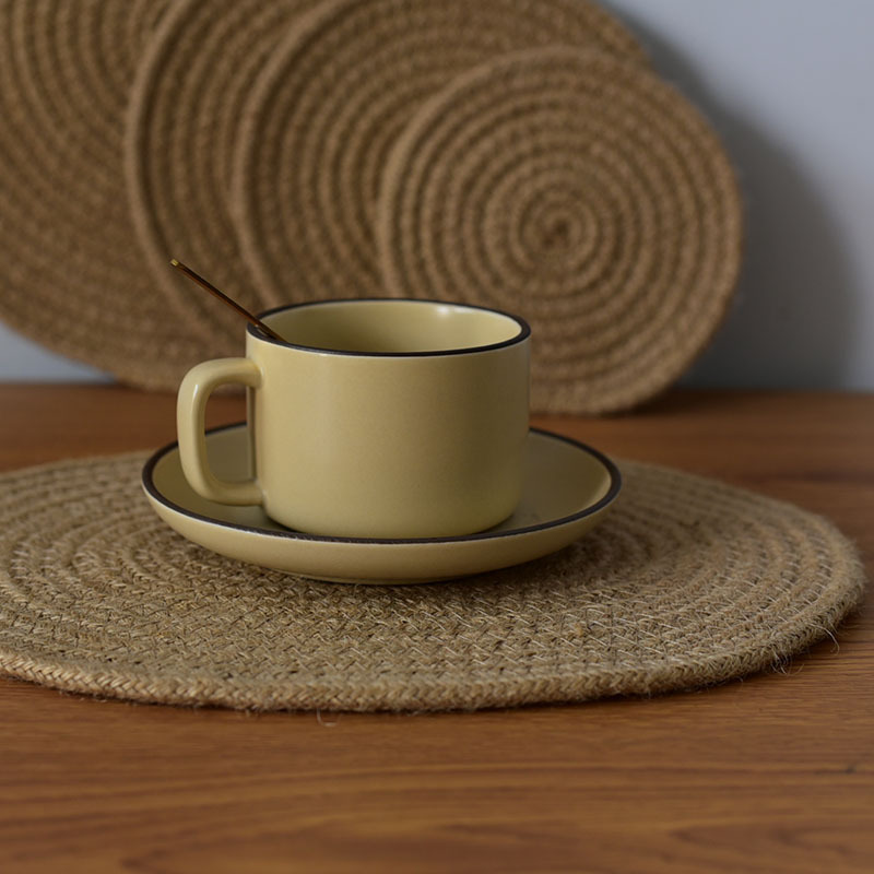 Wholesale Natural Round Cotton Rope Burlap Jute Linen Placemat Woven Hand Made Table Mats Rattan Charger Braided Placemats