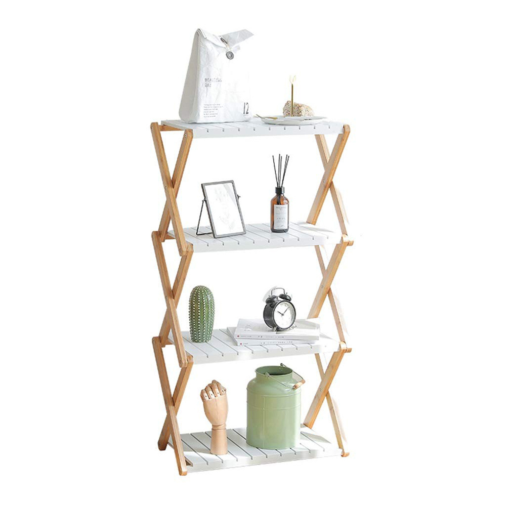 2 Tier Plant Stand Organizer and Shoe Rack Bamboo Foldable Shelf