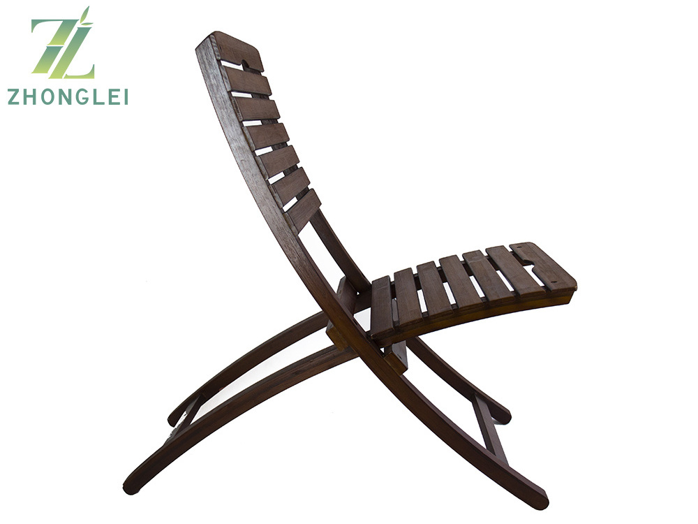 Wooden painted lounge chair folding footrest lounge chair