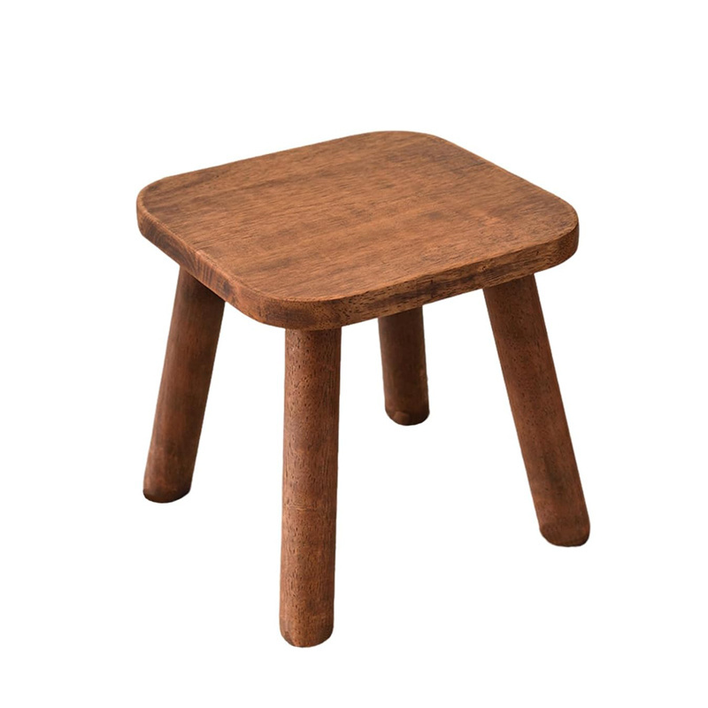 9.45 Inch Small Wooden Stool Small Bench Wooden Step Stool for Kids & Adult Small Stool for Kitchen Bathroom and Plant Stand