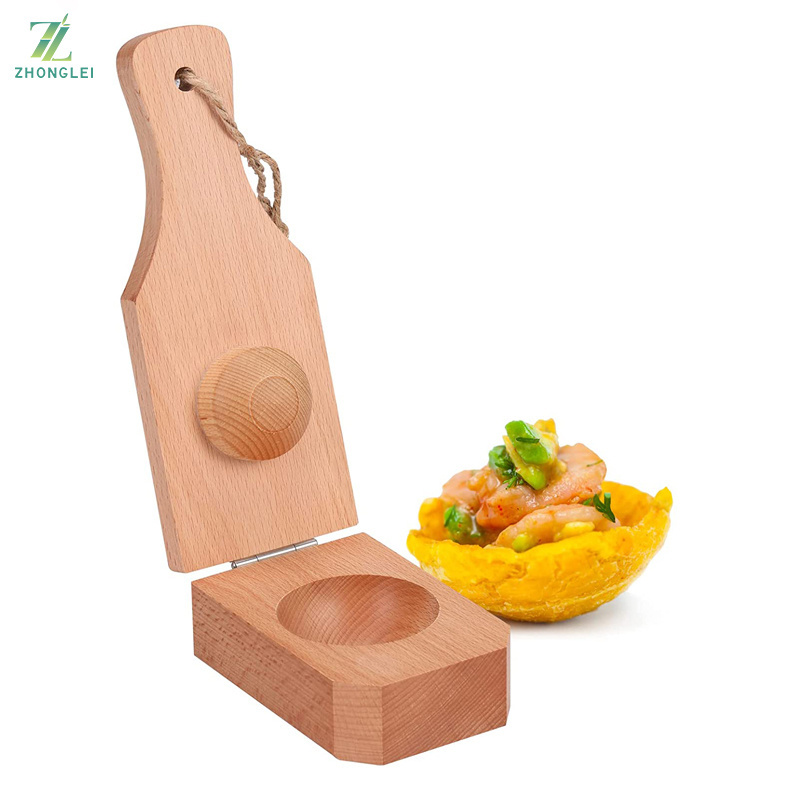 Wooden Tostonera Toston Maker for Stuffing Tostones Tostonera Plantain Solid Wood Masher Plantain Press Smasher