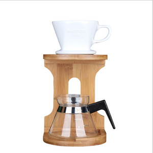 Wholesale Bamboo Hand Coffee Drip Stand bamboo Coffee Filter Holder Set for Holding Coffee Dripper