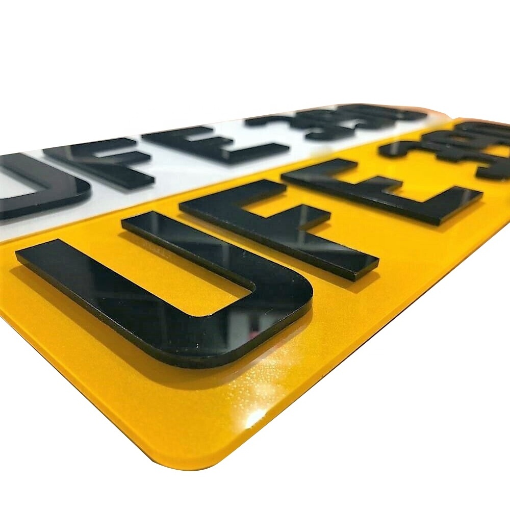 PAIR METRO NUMBER PLATES 3D GEL METRO FONT PLATES METRO GEL NUMBER PLATES