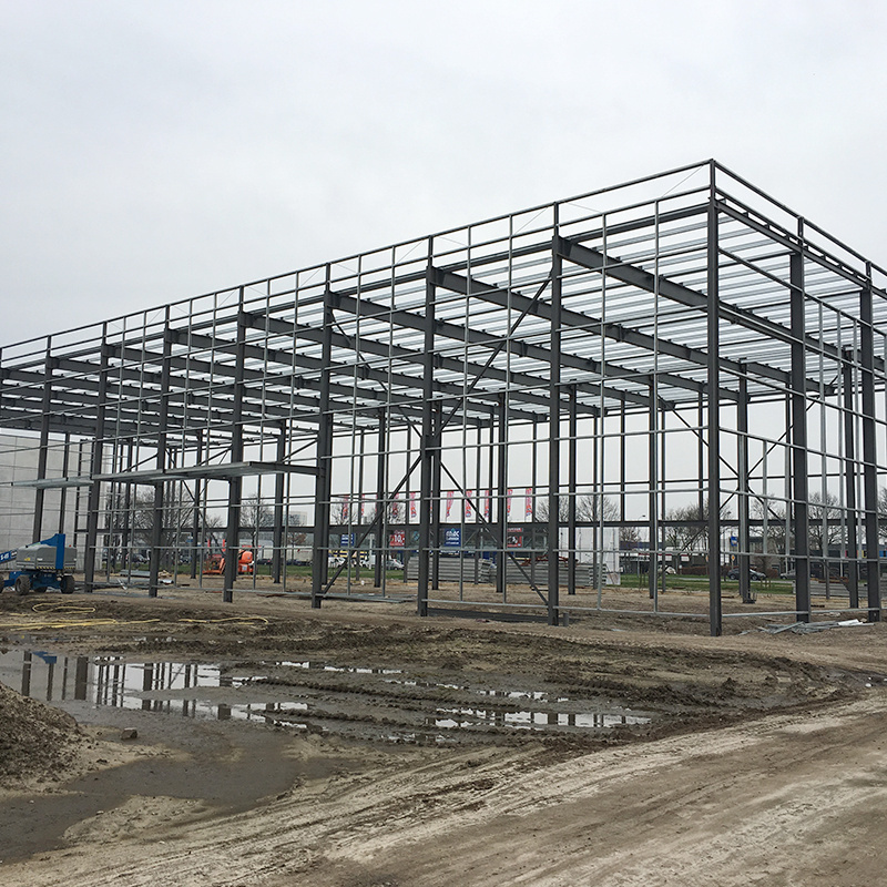 prefab metal frame galvanized truss design workshop warehouse steel structure building