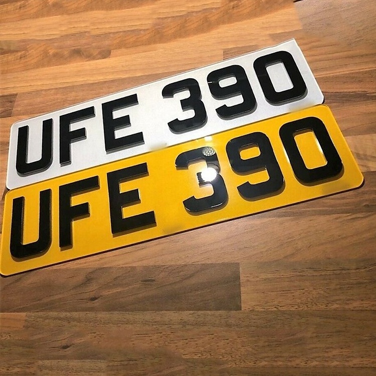 PAIR METRO NUMBER PLATES 3D GEL METRO FONT PLATES METRO GEL NUMBER PLATES