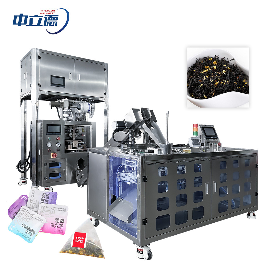 Automatic Inside and Outside Triangle Pyramid Tea Bag Packing Machine for Loose Granule Flower Tea Packaging Bag Sealing Machine