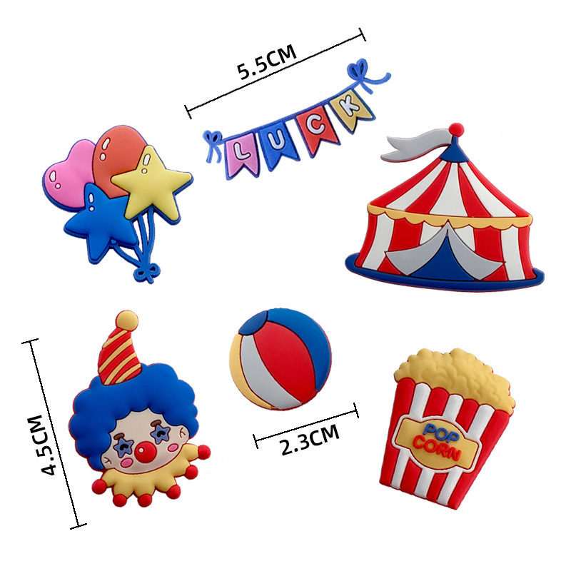 Circus clown lion elephant soft glue doll ornament children's birthday cake decoration cartoon character cake toppers