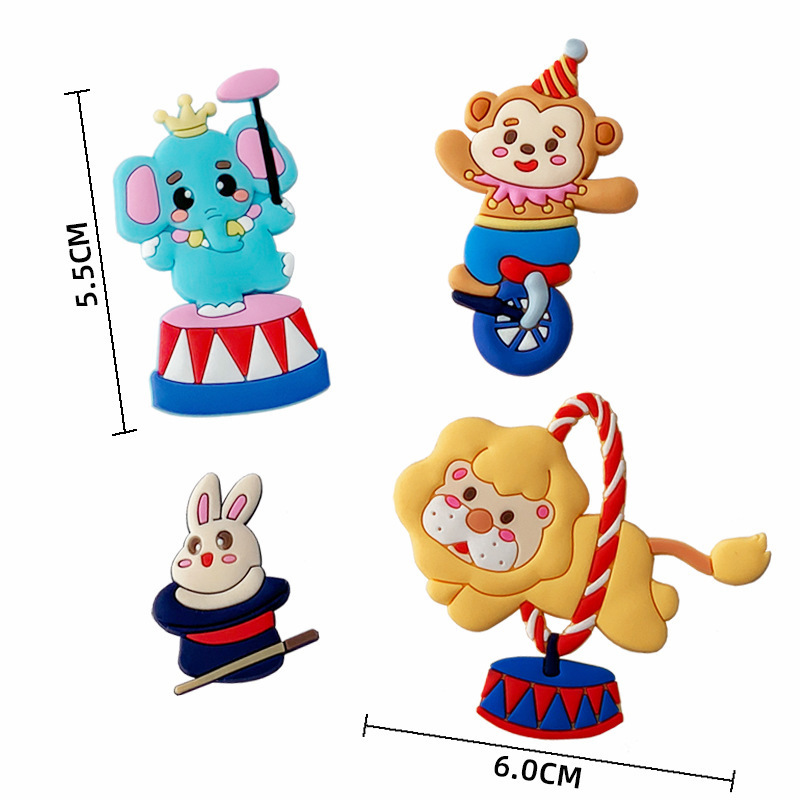 Circus clown lion elephant soft glue doll ornament children's birthday cake decoration cartoon character cake toppers