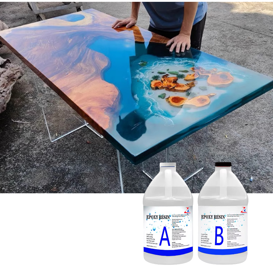 Deep Casting EPOXY AB Glue Clear Epoxy Resin Deep Pour hardener For River Table and Crafts High transparency