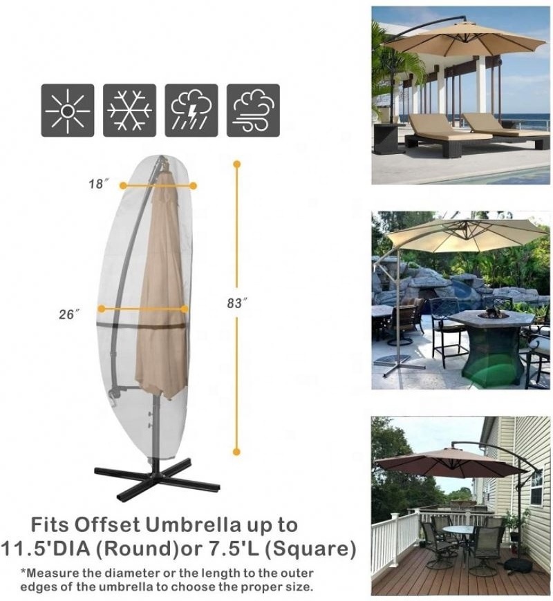 ZL-Cantilever Offset Umbrella 7.5-14Ft Patio Umbrella Parasol Cover dustproof Waterproof Outdoor Umbrella Cover