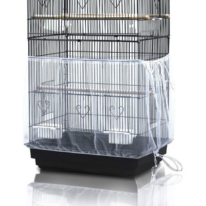 High Soft Ventilated Adjustable Nylon Transparent Skirt Guard Parrot Cage Mesh Bird Cage Cover