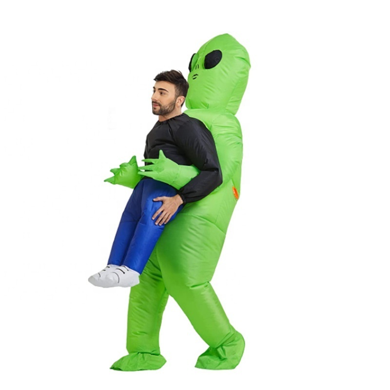 2021 new design Unisex Funny cosplay halloween green inflatable alien costume for adult