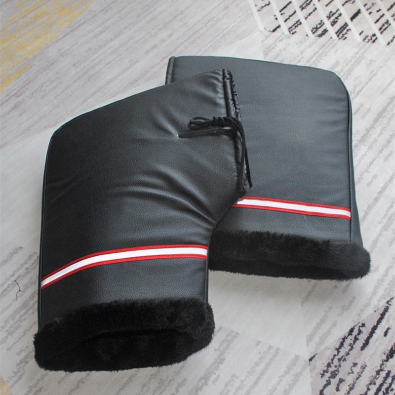 PU leather Waterproof Thickening Warm Motorcycle Gloves Motorbike Guantes Cover with reflective stripe