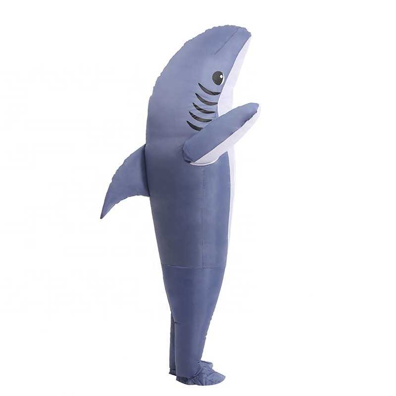 unisex Cosplay Party Fancy Dress suit outdoor blue mascot inflatable adult shark costume