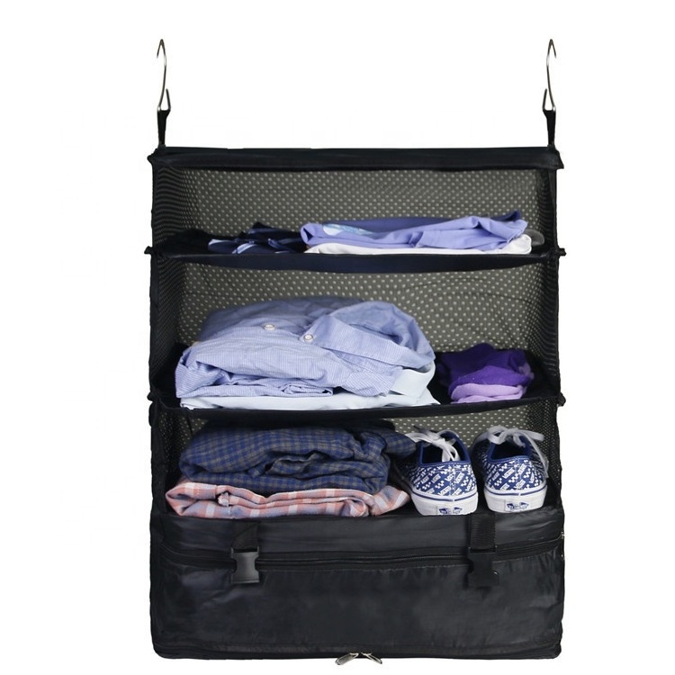 Eco-friendly NEW style Suitcase Portable Luggage System Organizer Hanging Travel Shelves