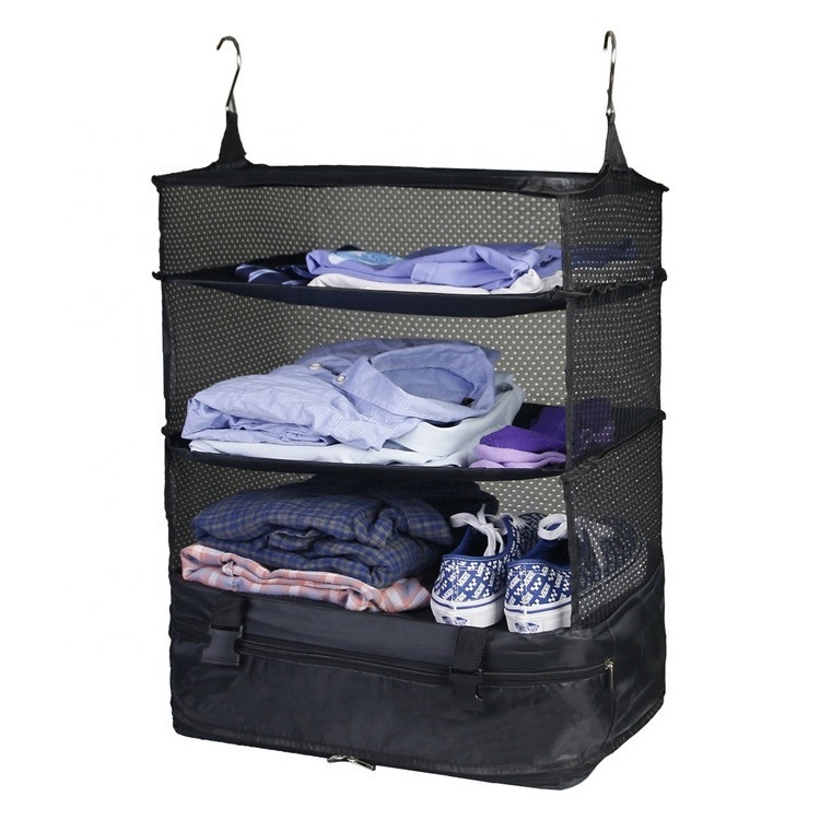 Eco-friendly NEW style Suitcase Portable Luggage System Organizer Hanging Travel Shelves